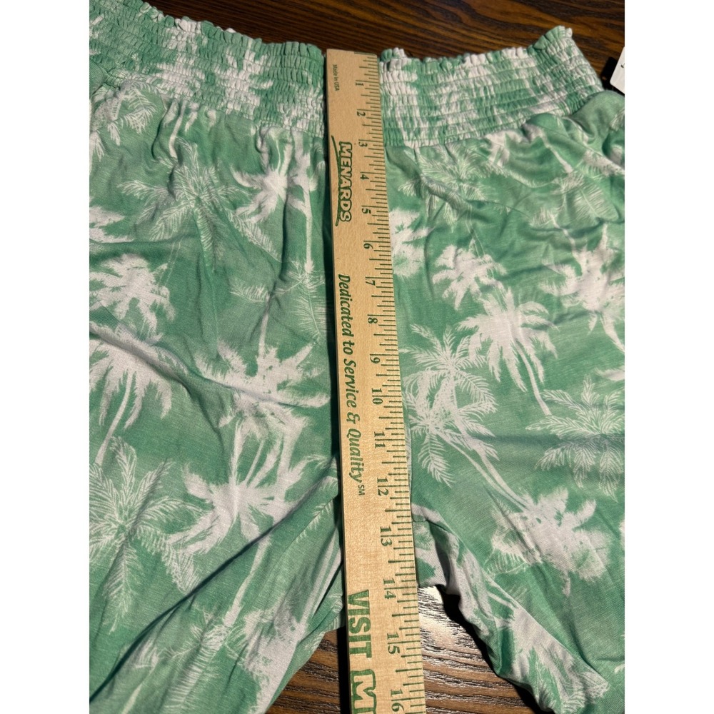 Tranquil & True Womens XL Green Palm Tree Smocked Waist‎ Pajama Lounge Pants NEW - Picture 7 of 11